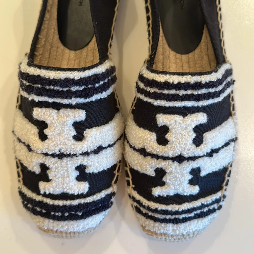 New Tory Burch Black and White Espadrilles. Size 8.